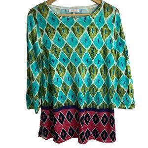 Habitat Clothes to Live In Sweater Size S Multi-Color Abstract Geometric Artsy